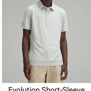 Lululemon Athletica Evolution Heather Gray Polo Shirt Classic Short Sleeve